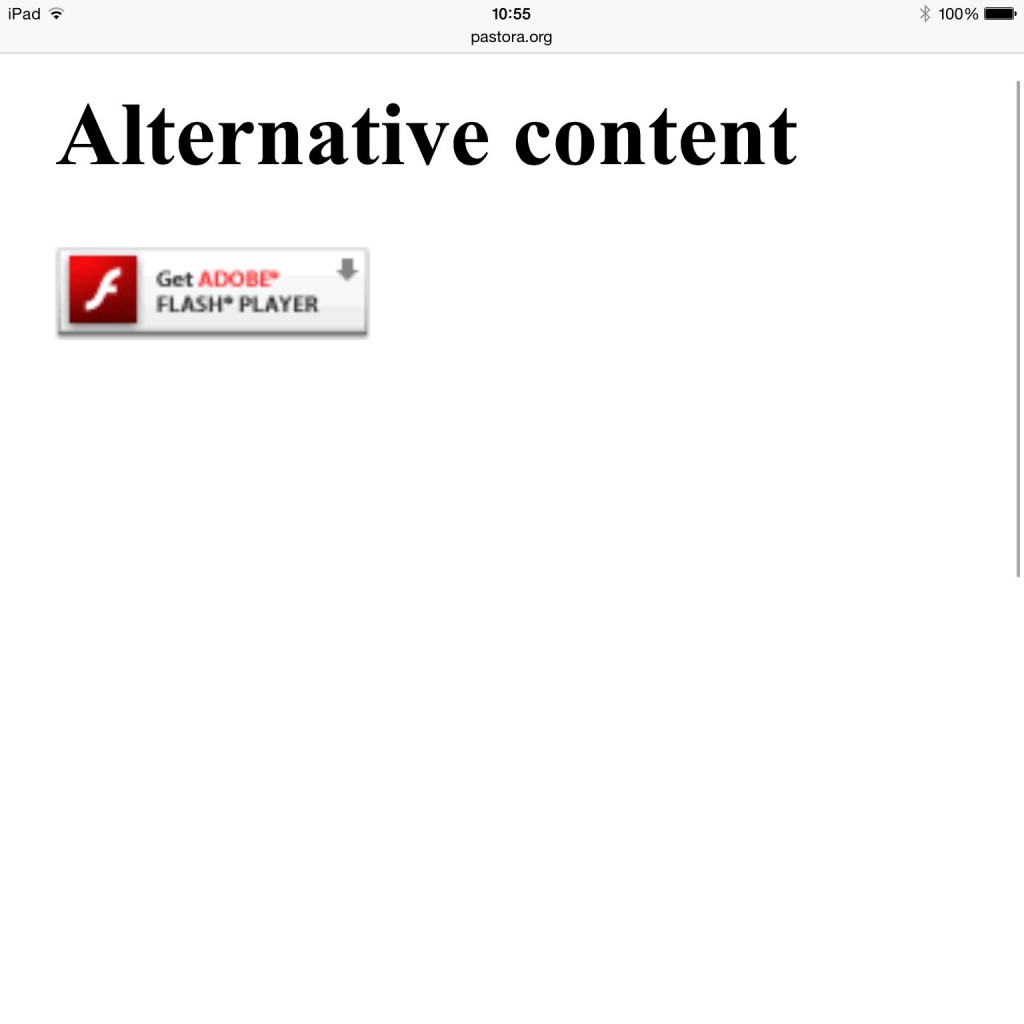 Ejemplo de la misma web desde iPad